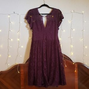 ⚡2/$22 - Torrid Burgundy Lace A-line Dress